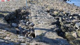 Schäden an der Nordmole in Wieck