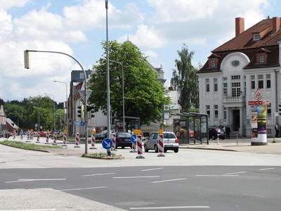 der Verkehrsversuch auf der Europakreuzung in Greifswald